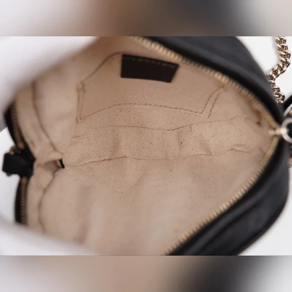 CD07 💖 GUCCI Metallic Pebbled Calfskin Mini Soho Chain Bag - Picture 15 of 15